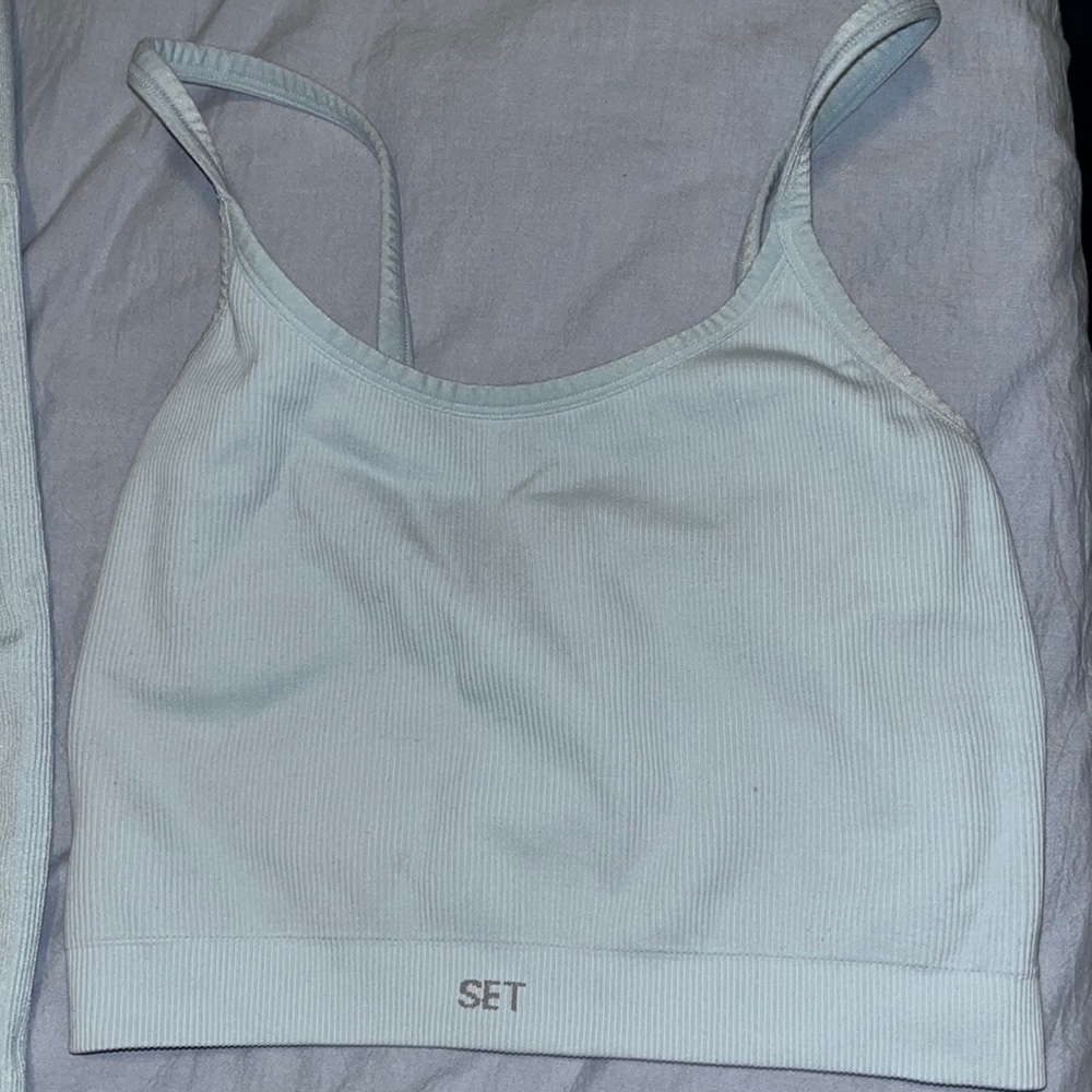 SET Active Light Blue Ribbed Sports Bra Tank